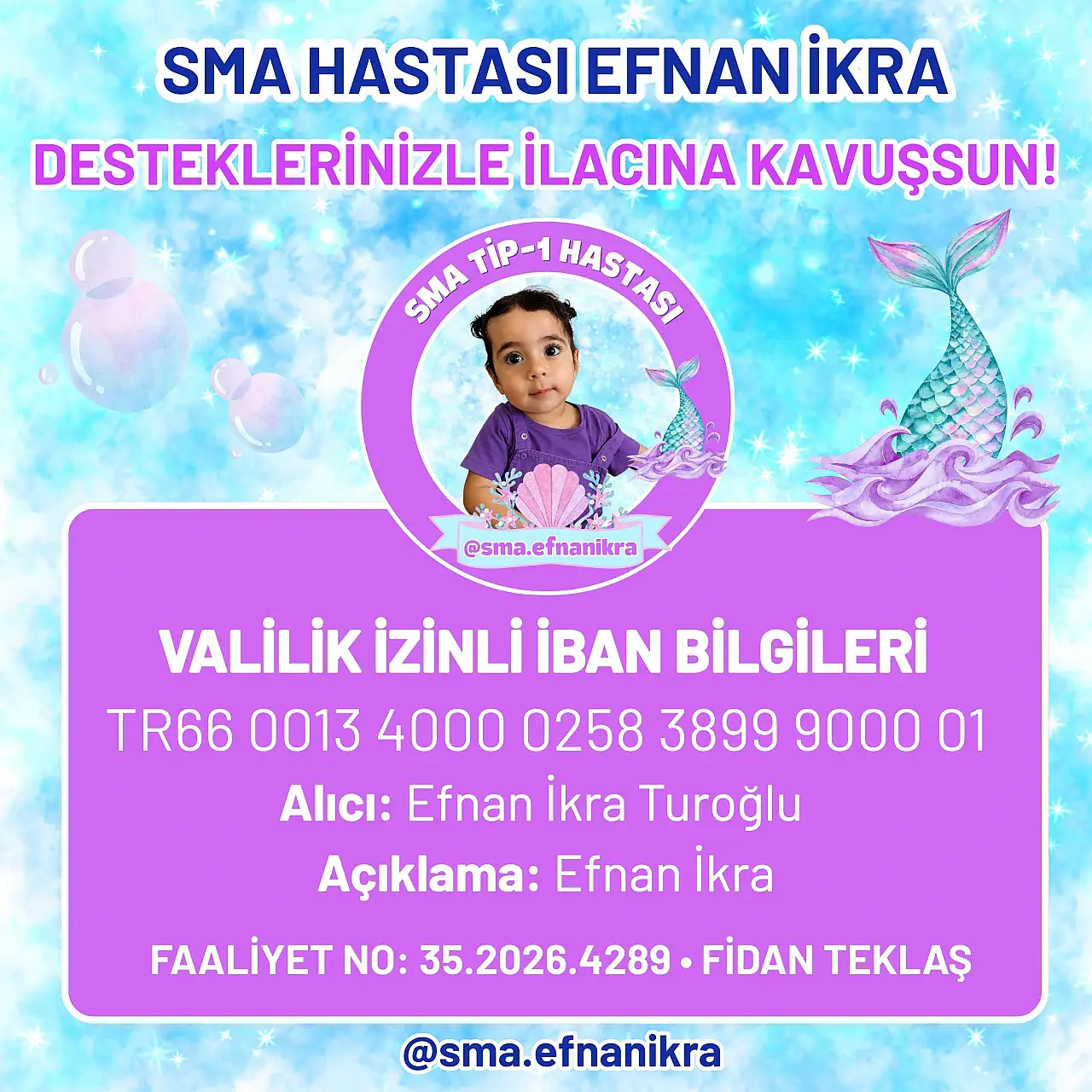 Türkiye el ele verirse SMA hastası Efnan İkra yaşayacak!