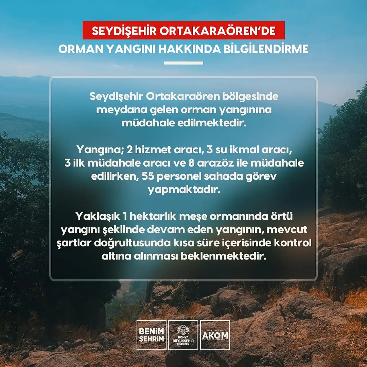 AKOM, Konya'daki yangında son durumu açıkladı: 55 personel müdahale ediyor!