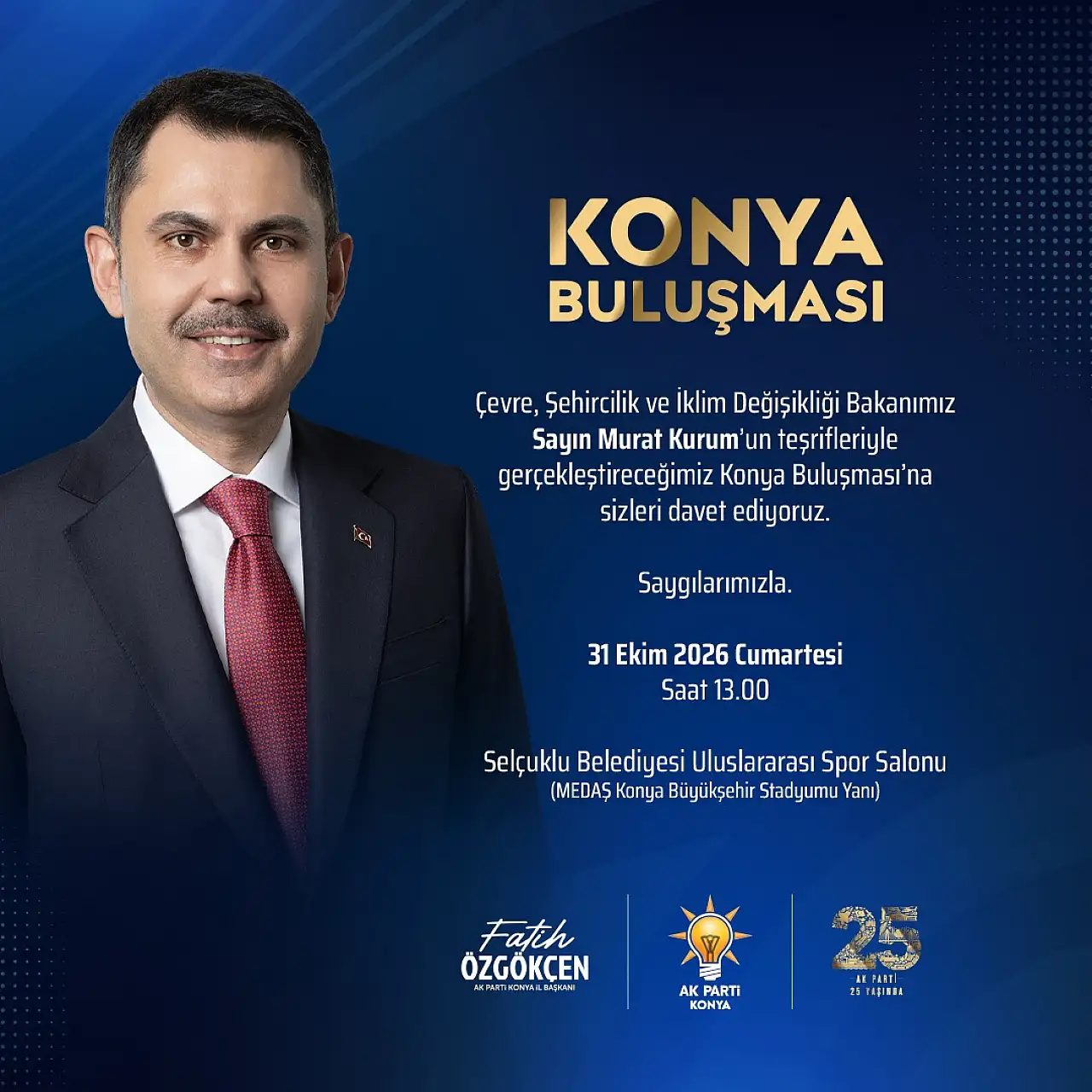 Bakan Murat Kurum, COP31 öncesi Konya'da olacak