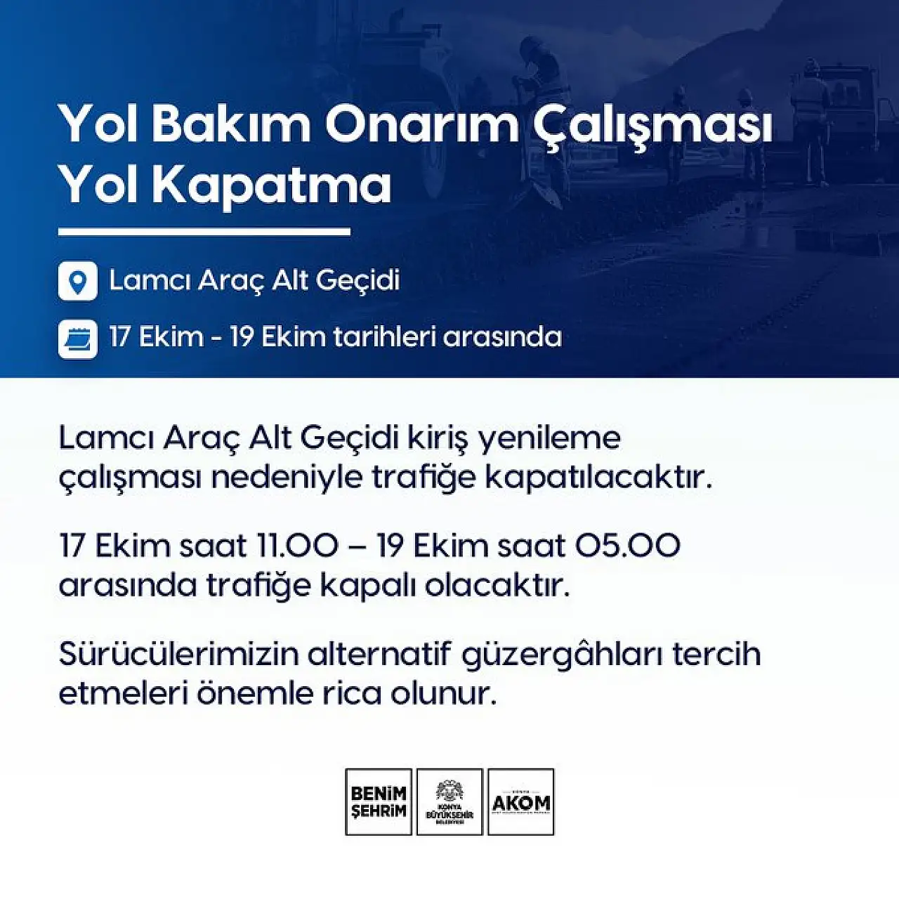 Konyalı sürücülere uyarı geldi: O güzergaha dikkat!