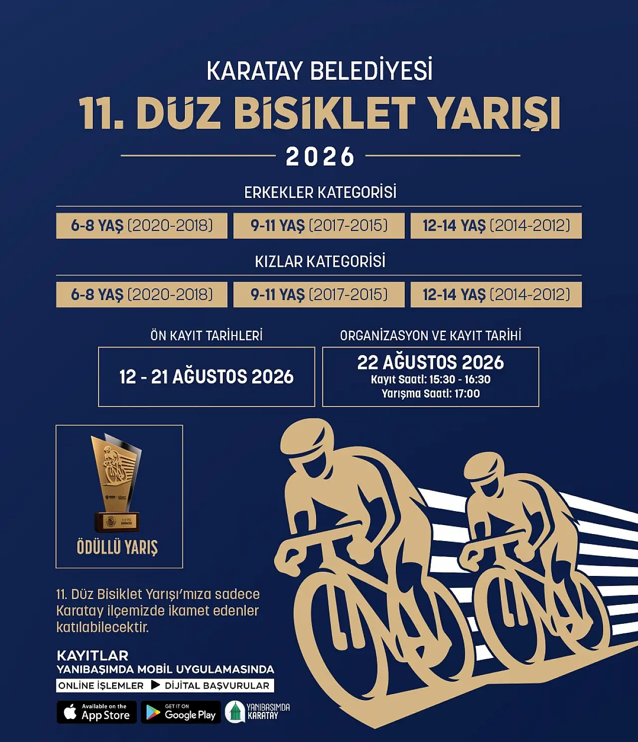 Karatay'da 11. Düz Bisiklet Yarışı için heyecan başlıyor