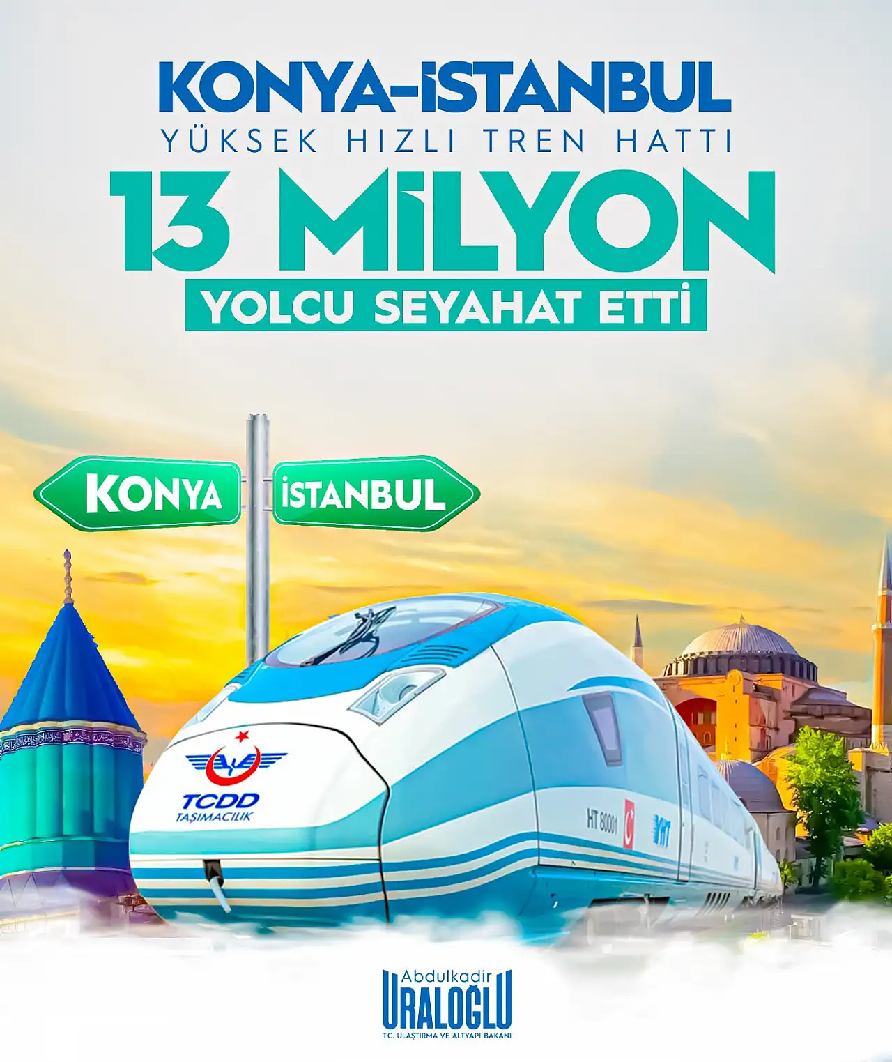 Konya-İstanbul YHT Hattı 11 Yılda 13 Milyon Yolcu Taşıdı!