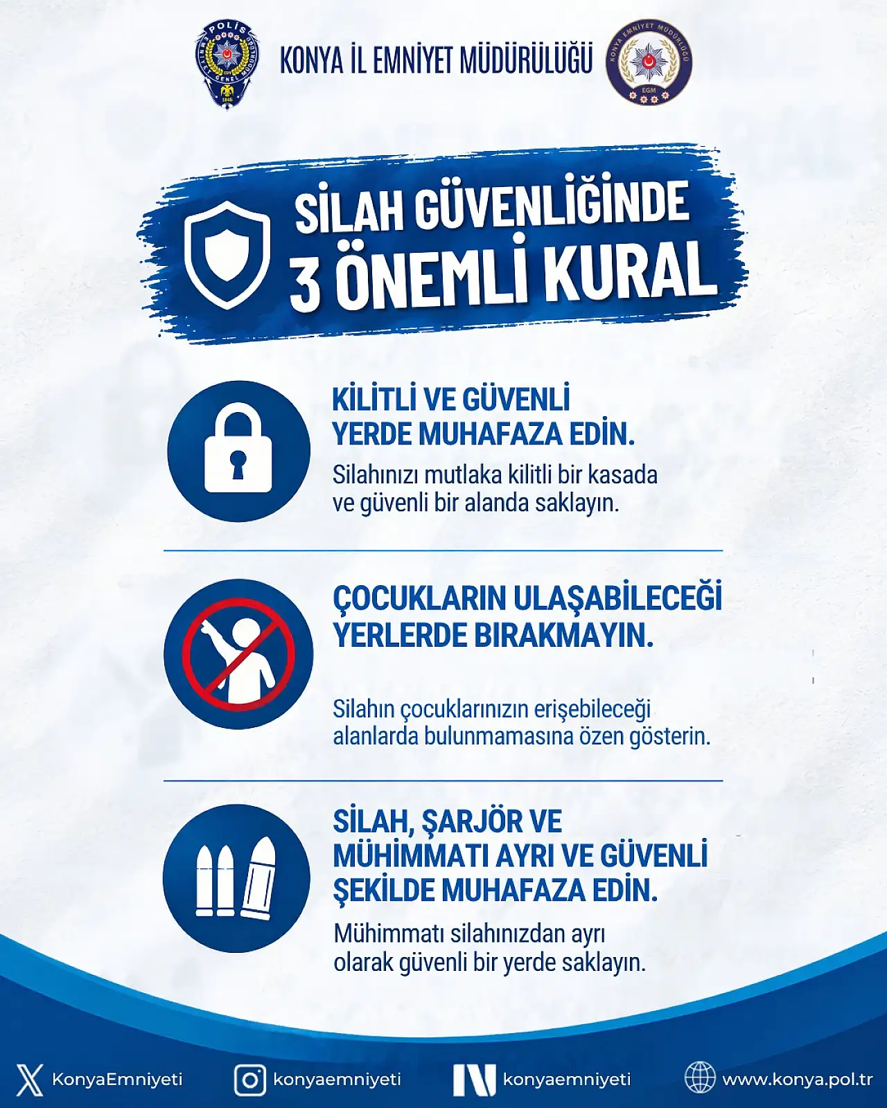 Konya Emniyeti'nden silahlar konusunda çağrı: Çocuklarınızı koruyun!
