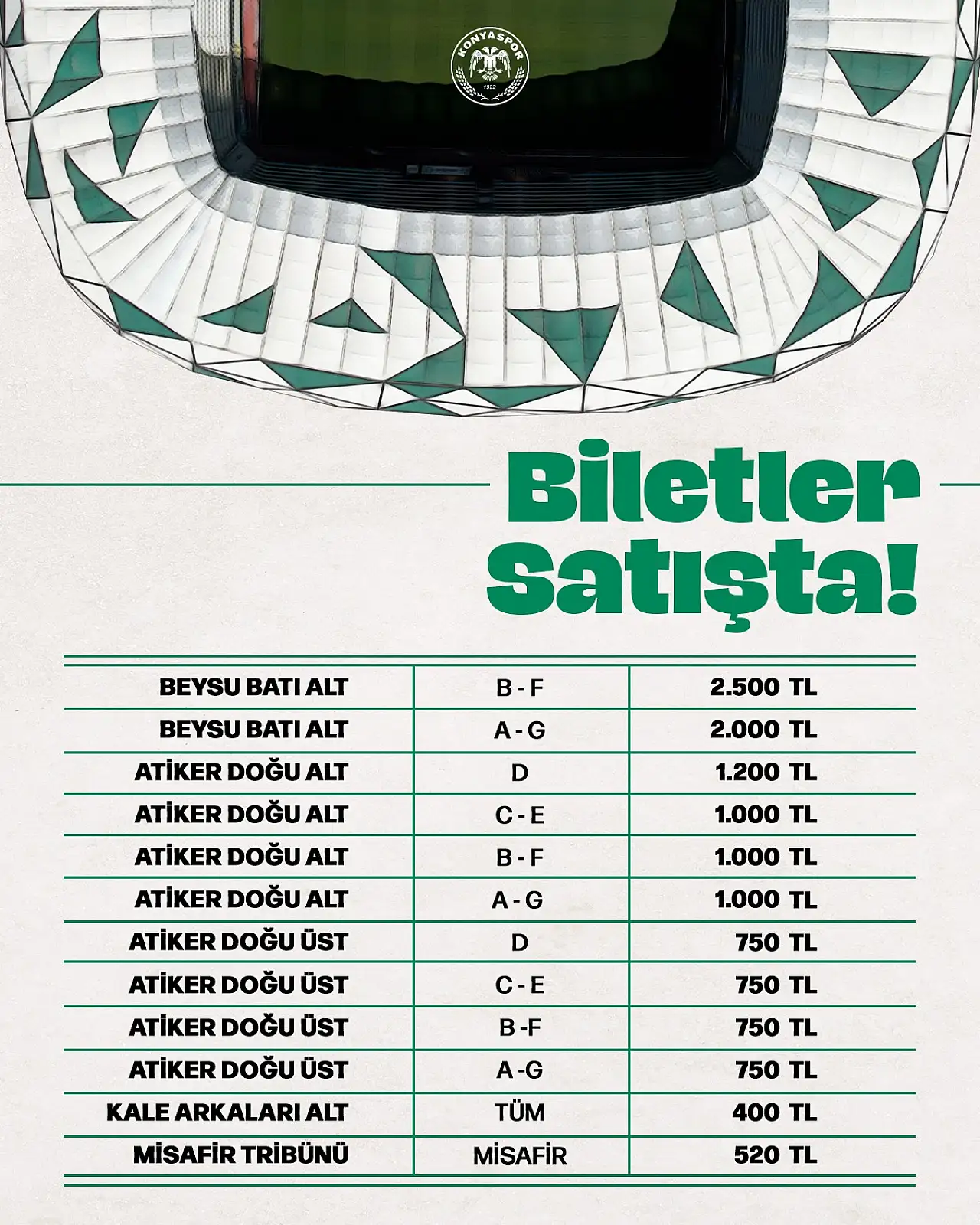 Konyaspor'da Başakşehir maçının biletleri satışta