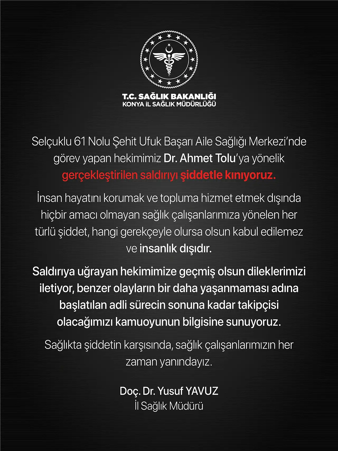 Konya'da aile hekimi görevi başında saldırıya uğradı