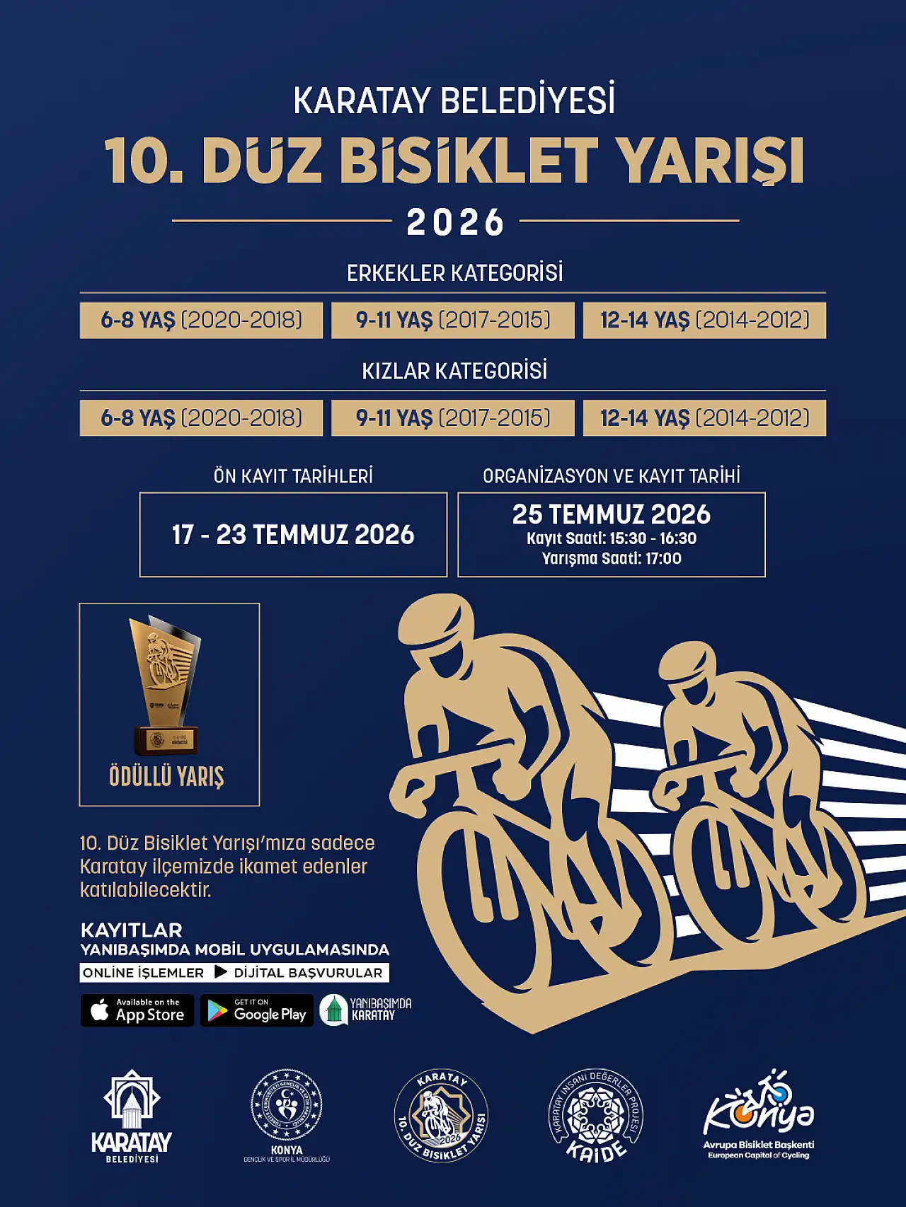 Karatay'da 10. Düz Bisiklet Yarışı heyecanı başladı!