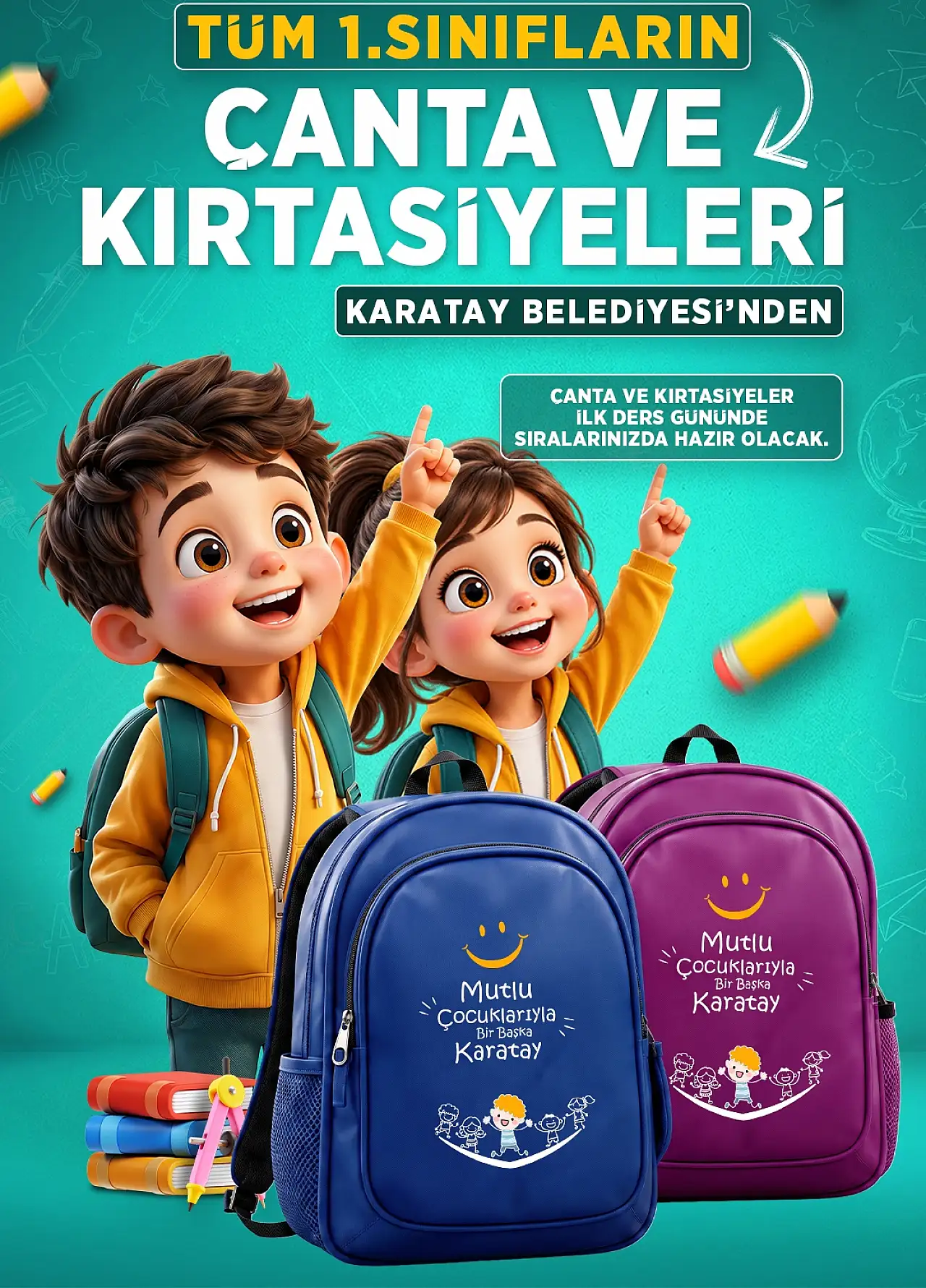 Konya'da binlerce öğrenciye ücretsiz okul çantası ve kırtasiye seti verilecek!