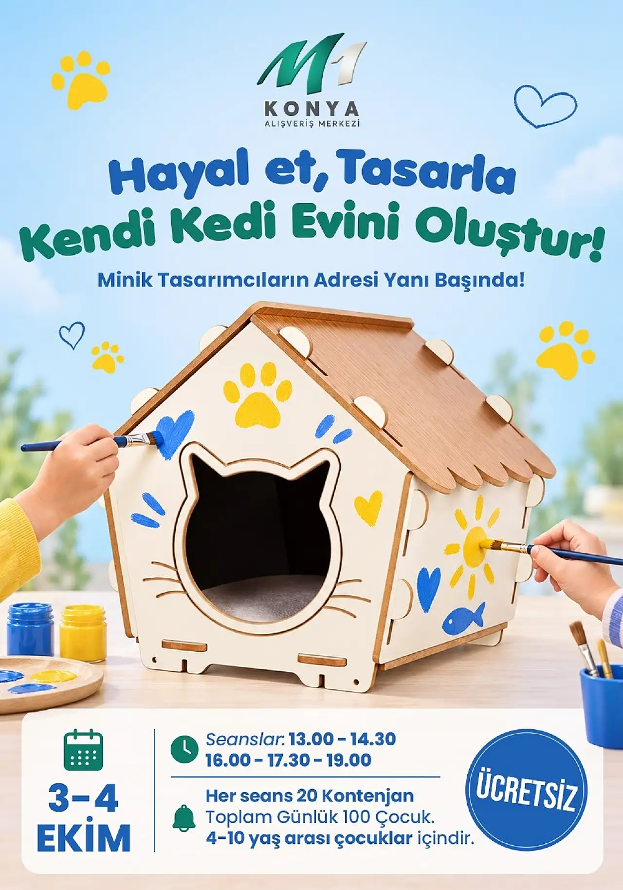 M1 Konya AVM'de minik eller sokak hayvanları için ev yapacak!