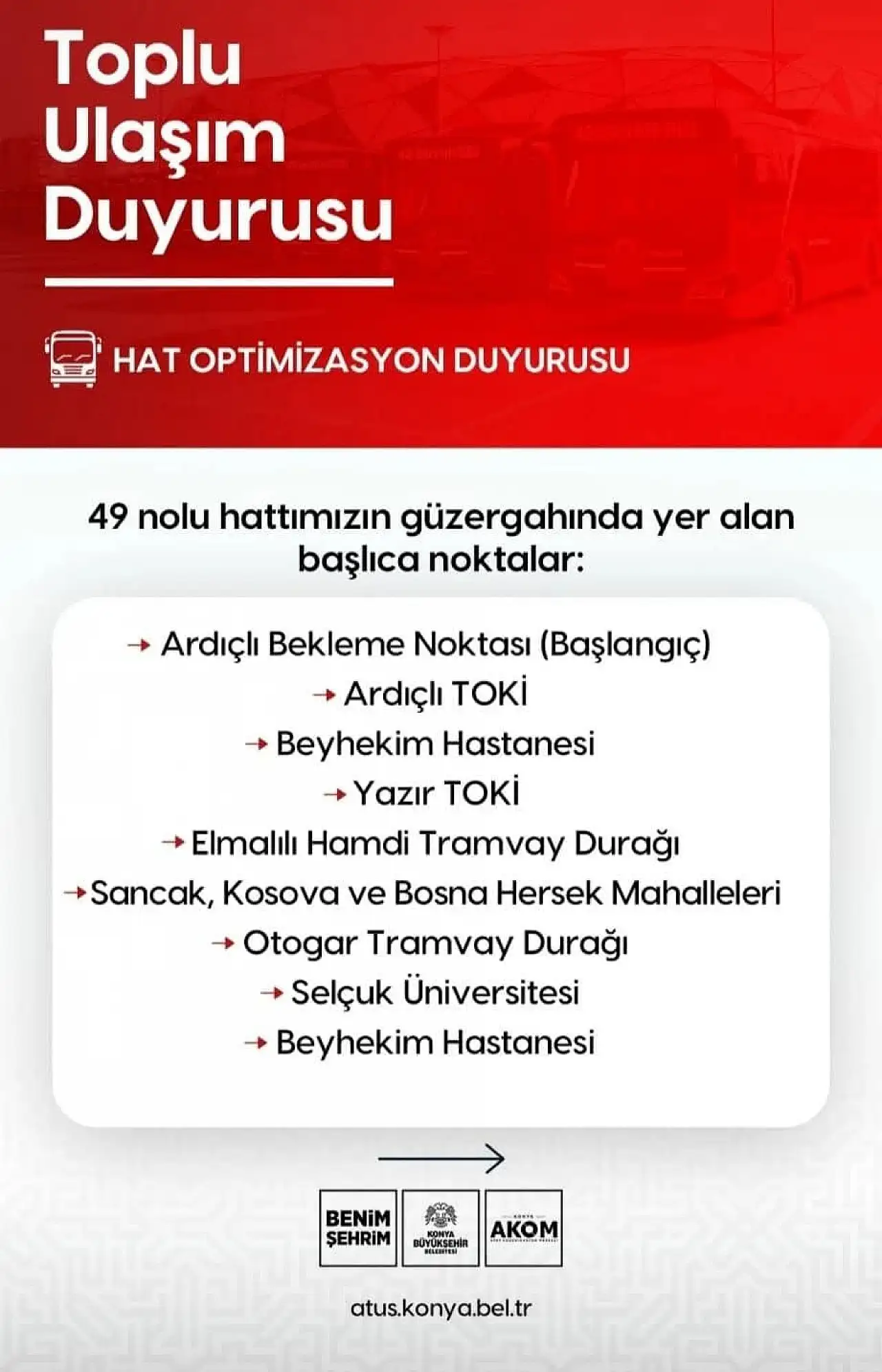 Ardıçlı TOKİ'de yaşayanlar müjde: Konya'ya yeni otobüs hattı geliyor!