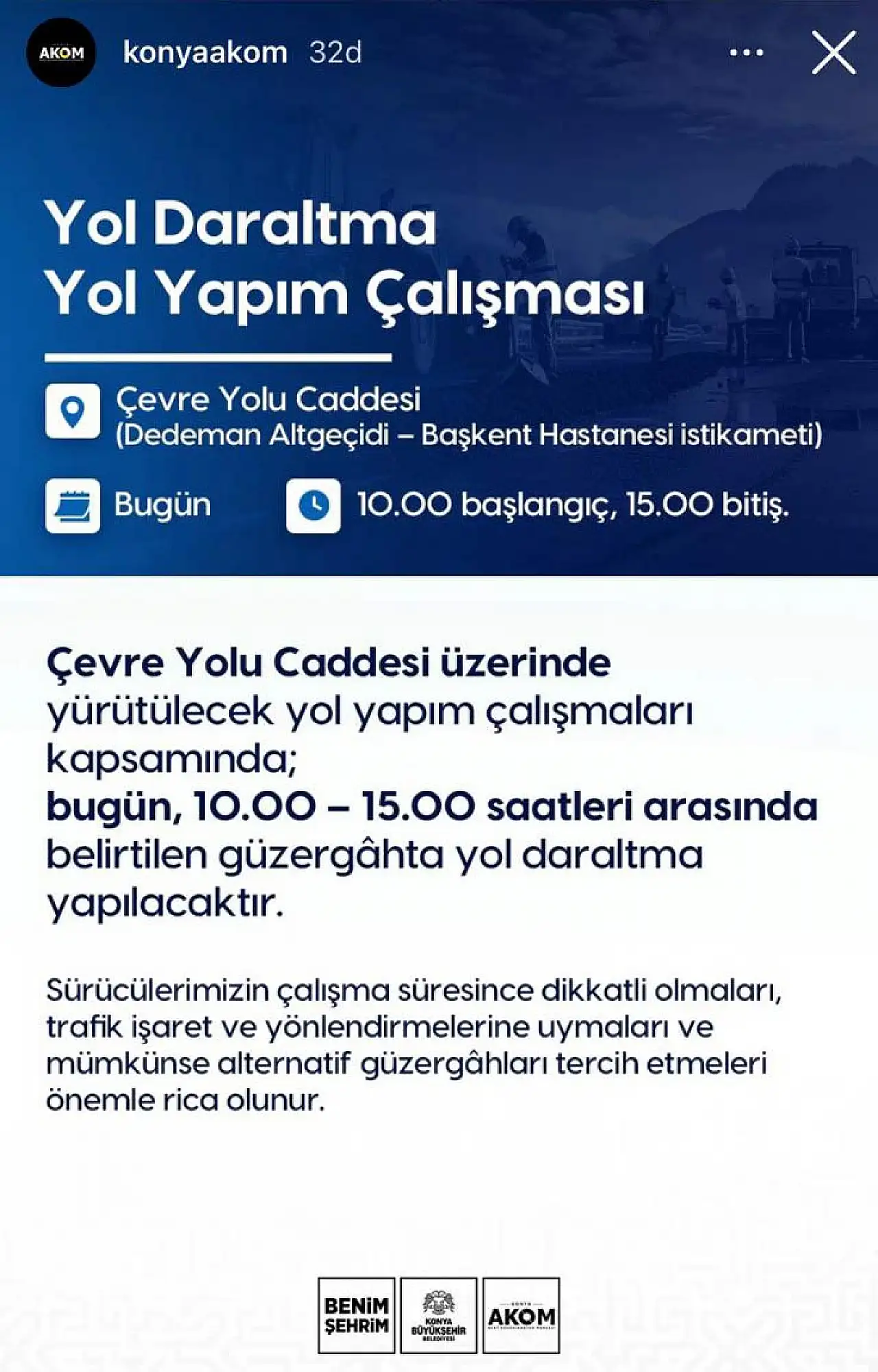 Konya'da trafik düzenlemesi: Çevre yolunu kullanacak sürücüler 5 saate dikkat!