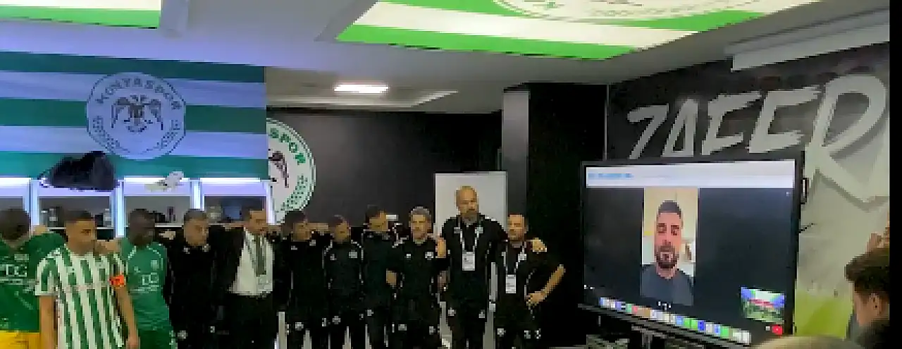 Konyaspor'da galibiyetin yankıları sürüyor! Kaptan Adil maç öncesi konuşma yapmış! İşte o anlar