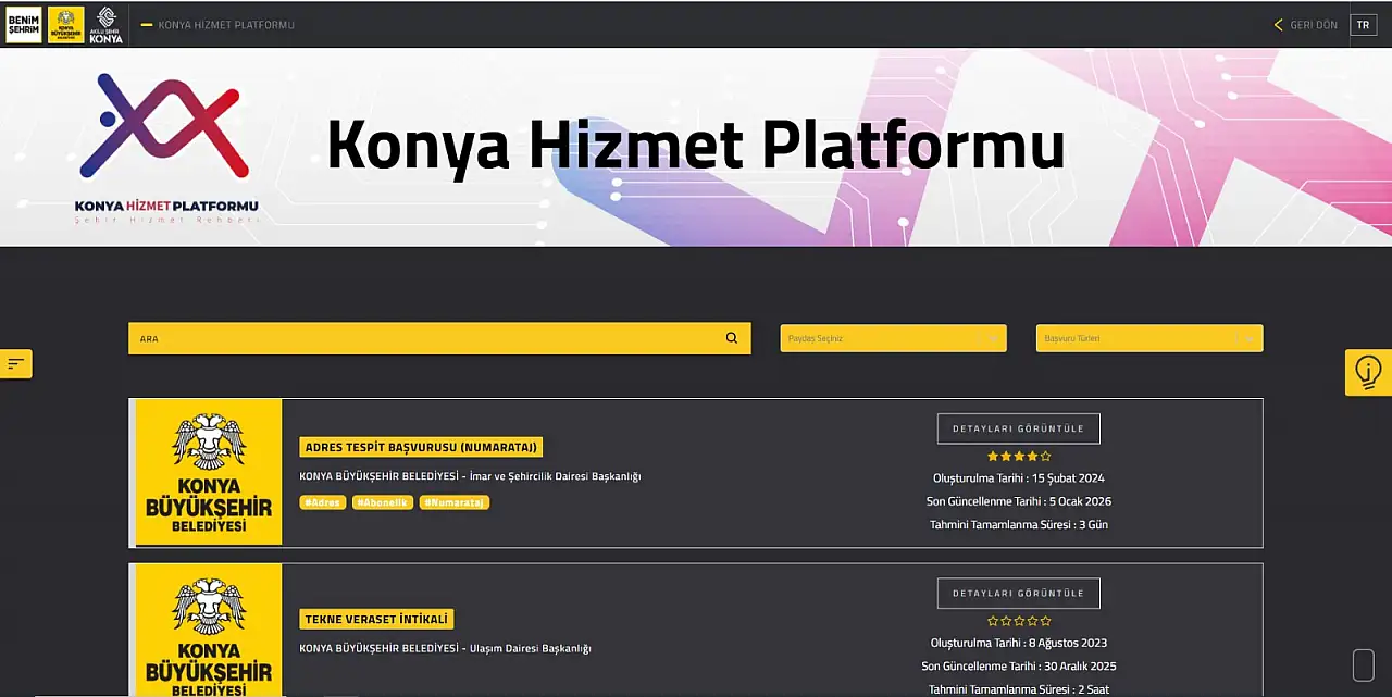 Konya Büyükşehir Belediyesi'nden vatandaşa dijital kolaylık: Konya Hizmet Platformu tek noktada!