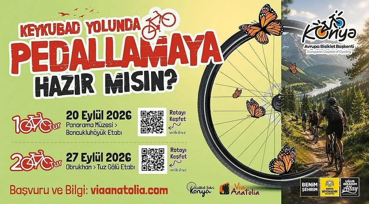 Konya'da bisiklet tutkunları için eylül rotası belli oldu! 2 farklı parkurda pedal çevrilecek
