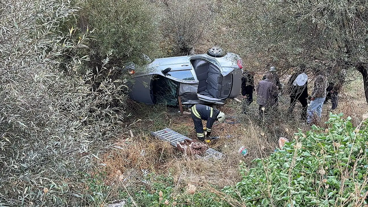 Konya'da can pazarı! Otomobil şarampole yuvarlandı
