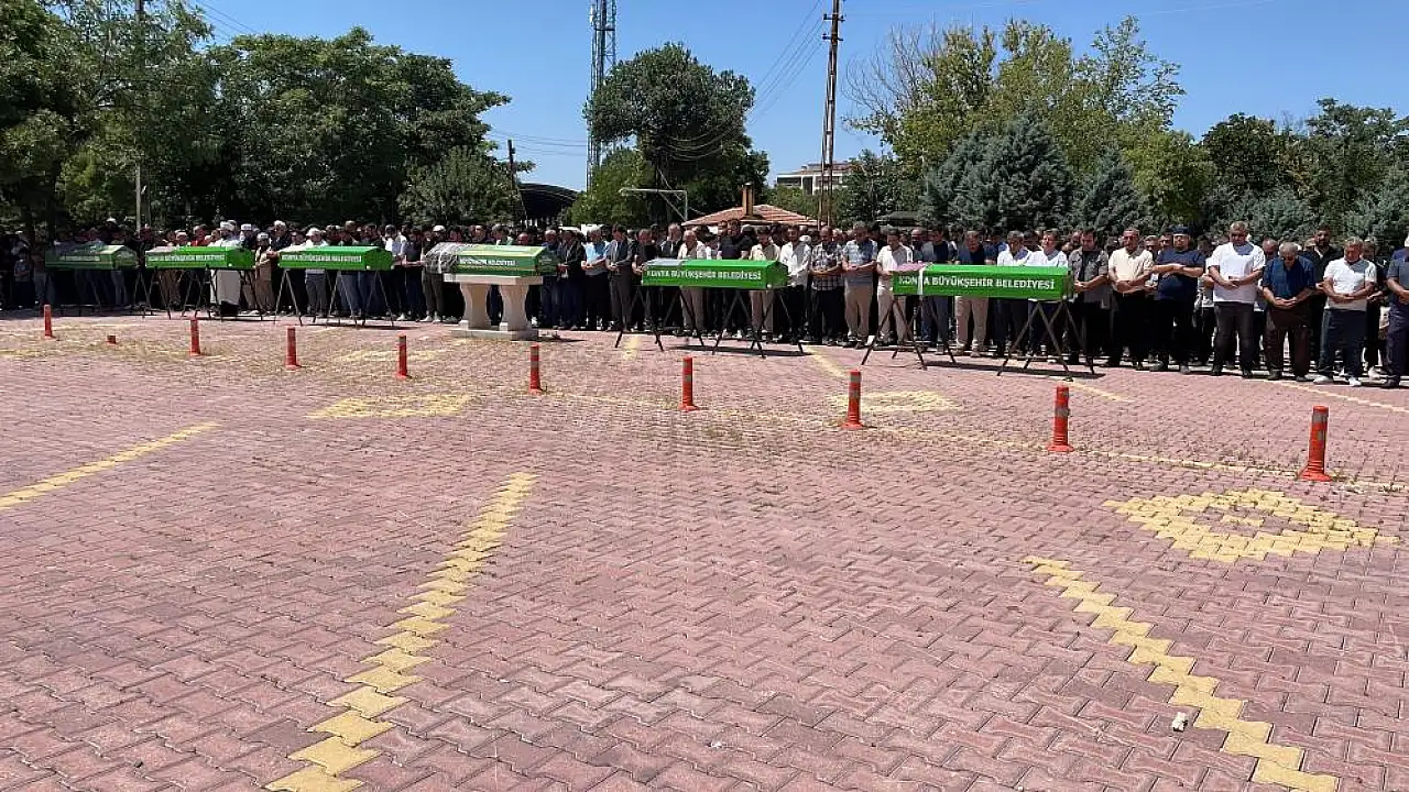 Feci kazada ölen 5 kişiye Konya'da acı veda!