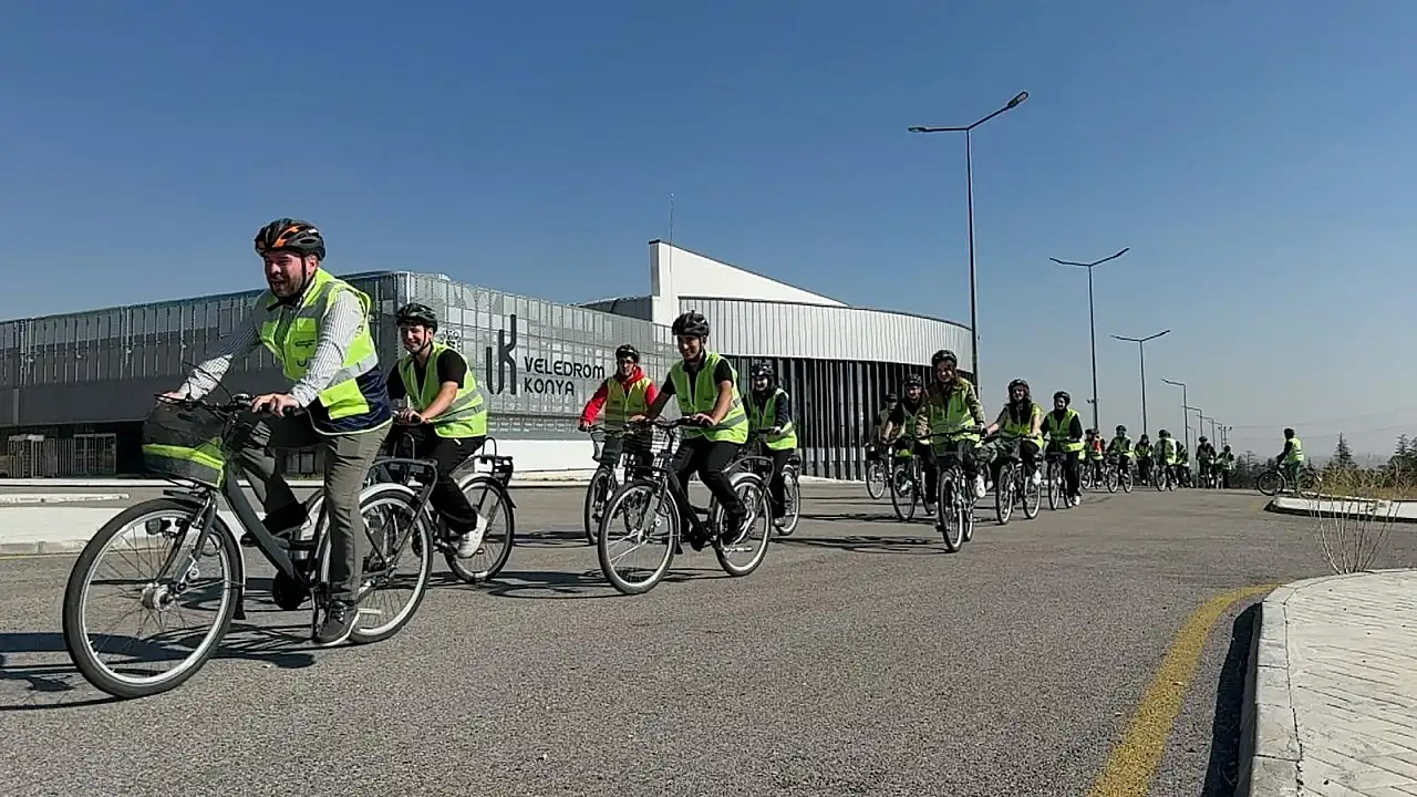 Konya'da öğrenciler bisiklet kültürünü yakından tanıdı