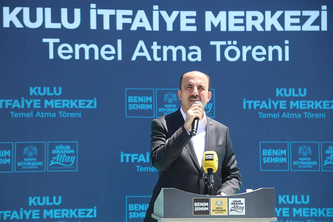 Başkan Altay Cihanbeyli ve Kulu'yu ziyaret etti, Kulu İtfaiye Merkezi'nin temelini attı