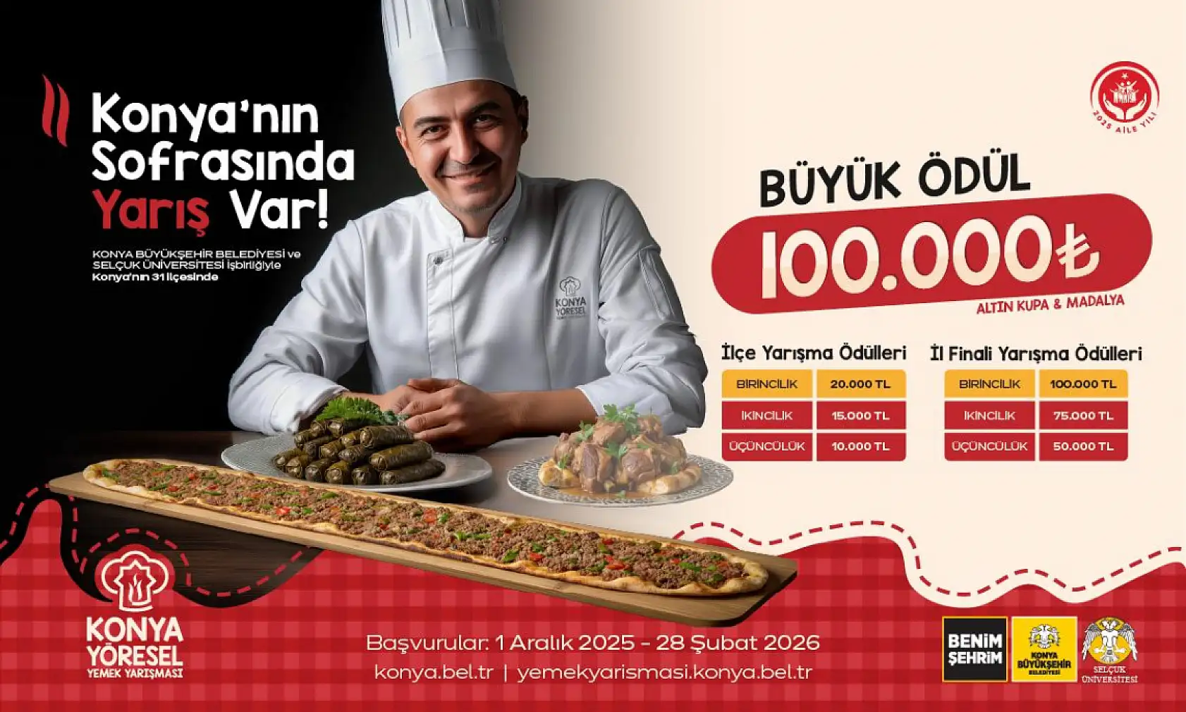 Konya'nın lezzet ustaları sahneye çıkıyor: Ödül 100 bin TL!
