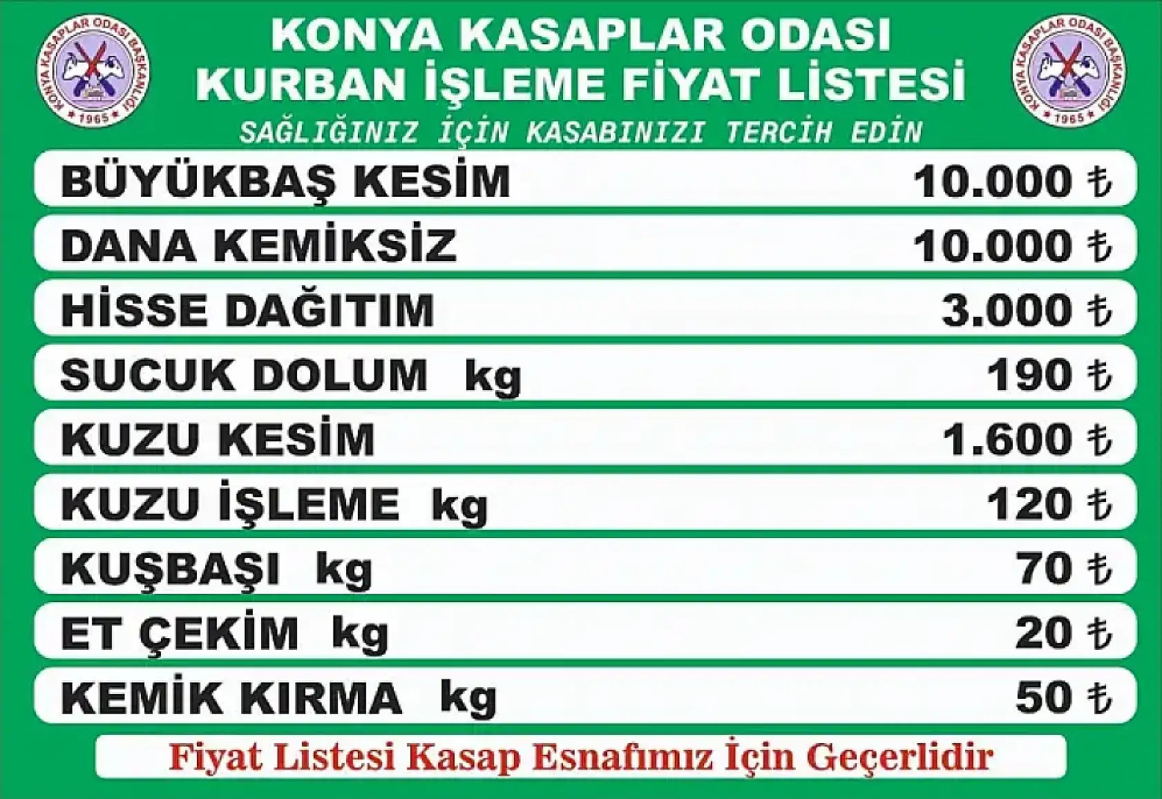 Konya'da kurban kesim ücretleri açıklandı! İşte fiyat listesi...