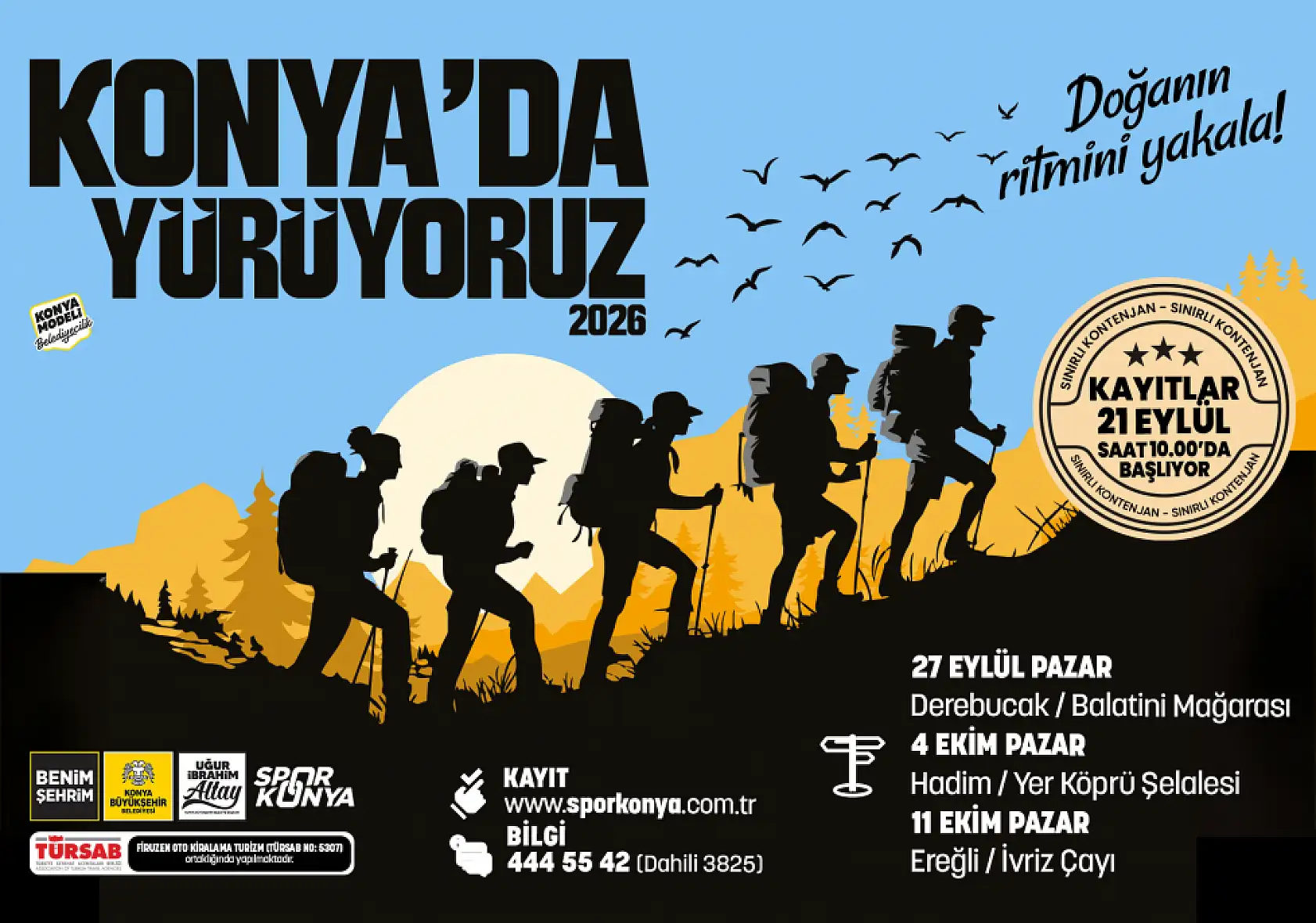 Konya'dan doğaseverlere davet: 3 farklı rotaya yolculuk başlıyor!