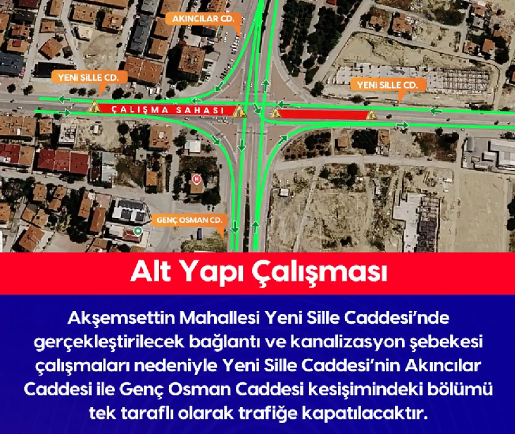 Konyalı sürücüler dikkat: O cadde 4 gün boyunca tek yönlü kapatılıyor!