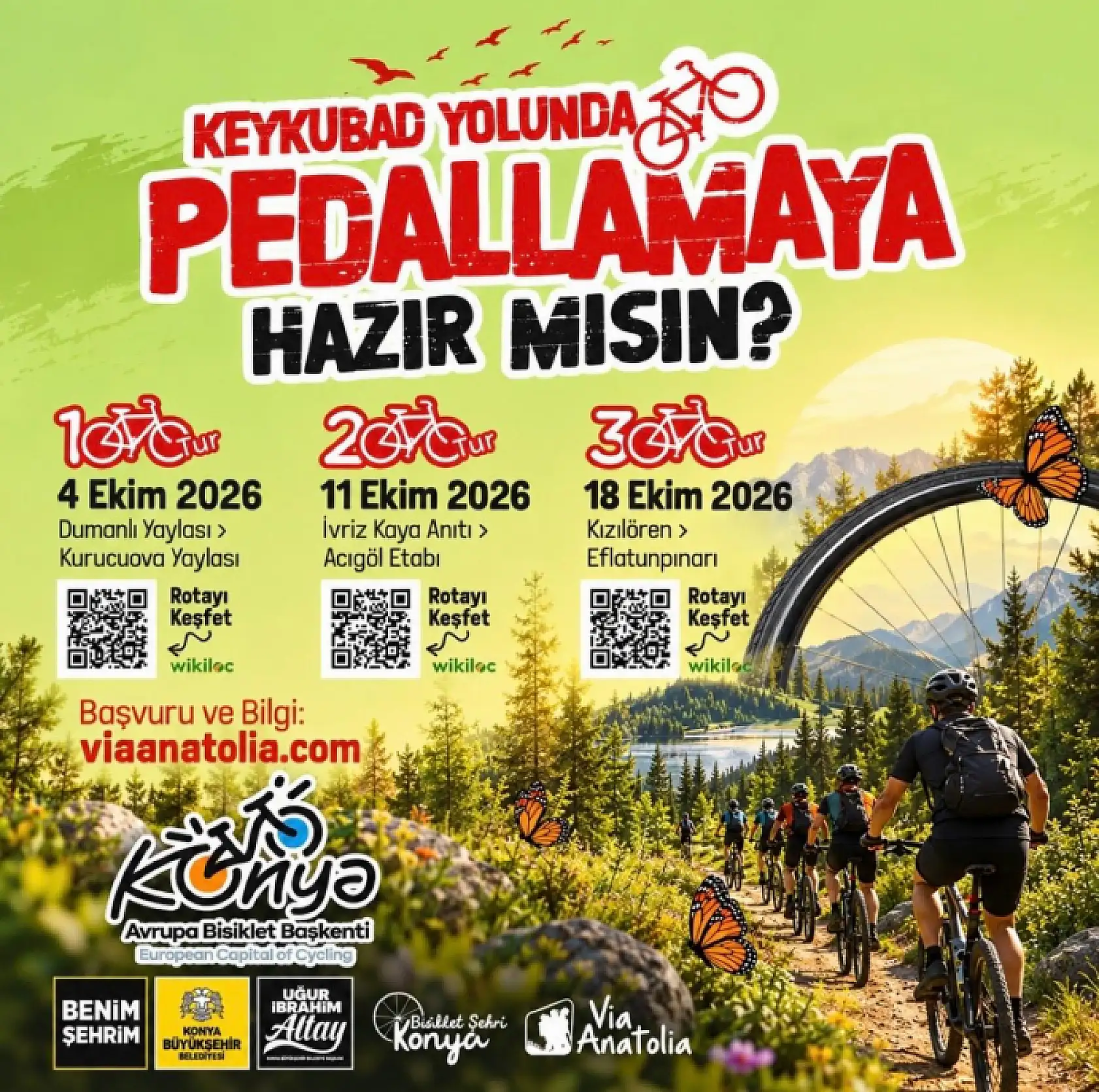 Konya'da sonbaharın rotaları bisikletle keşfedilecek! 3 farklı tur geliyor!