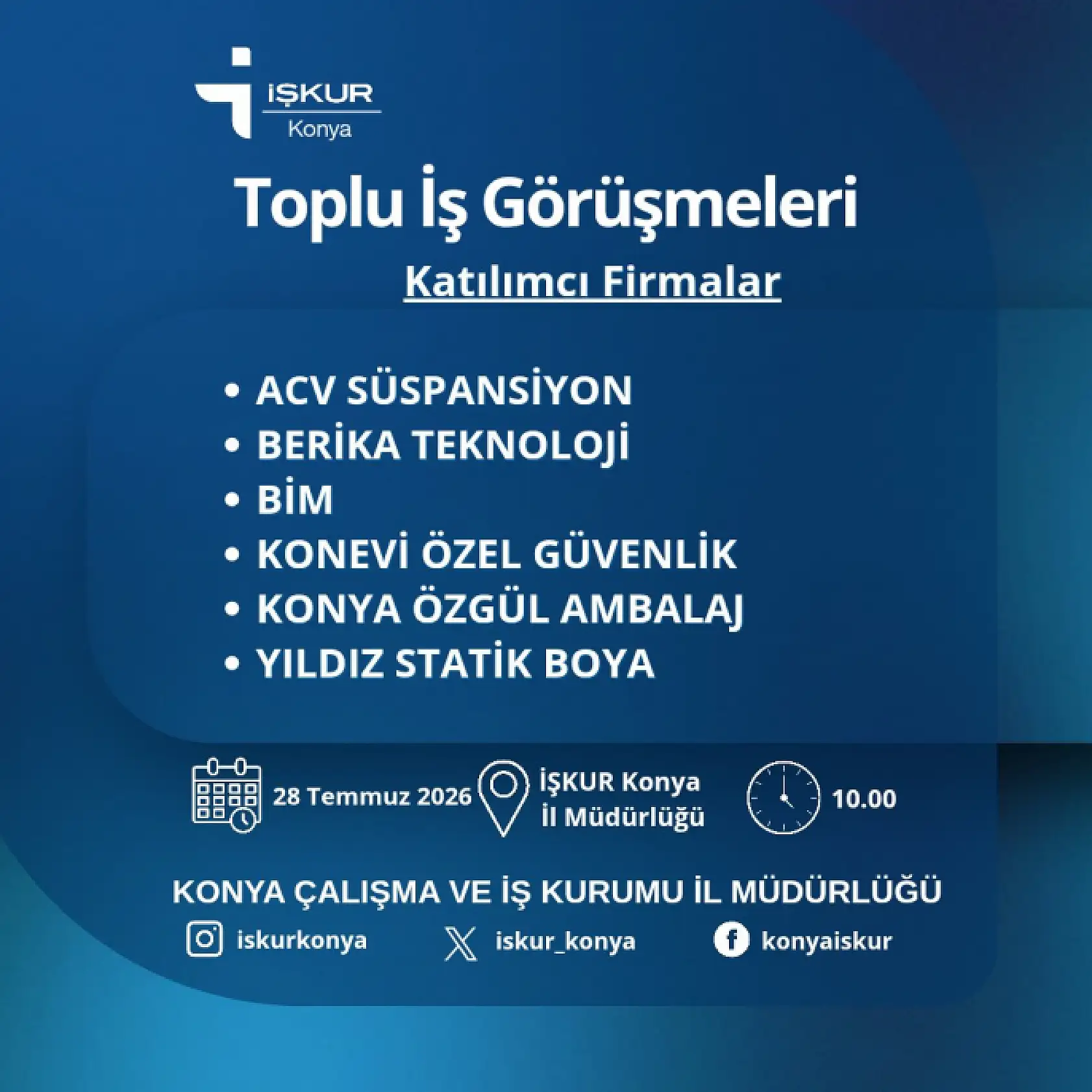 Konya'da iş arayanlara müjde: 6 dev firma personel alacak!