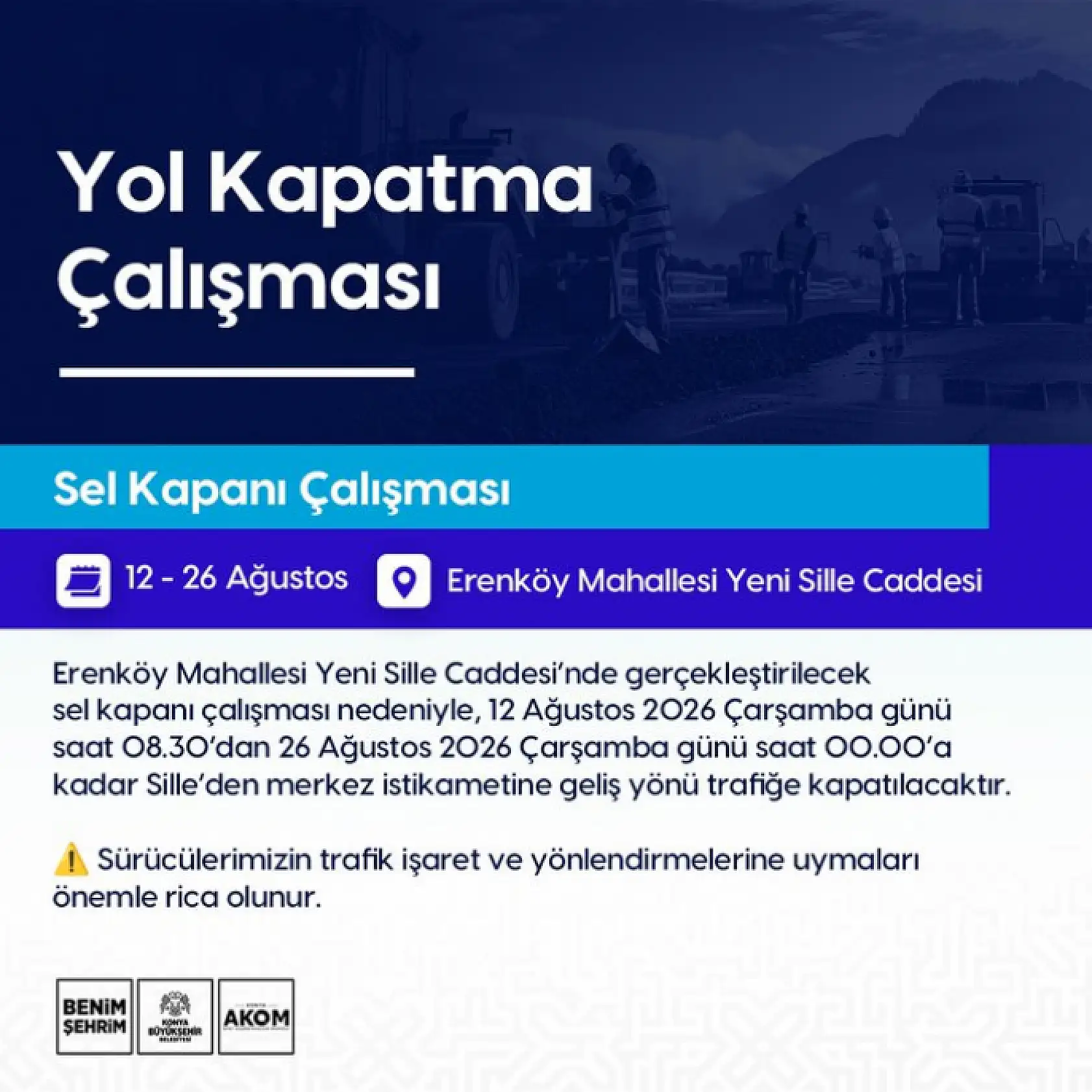 Konya'da taşkınlara karşı dev adım: O cadde 2 hafta boyunca trafiğe kapatılıyor!
