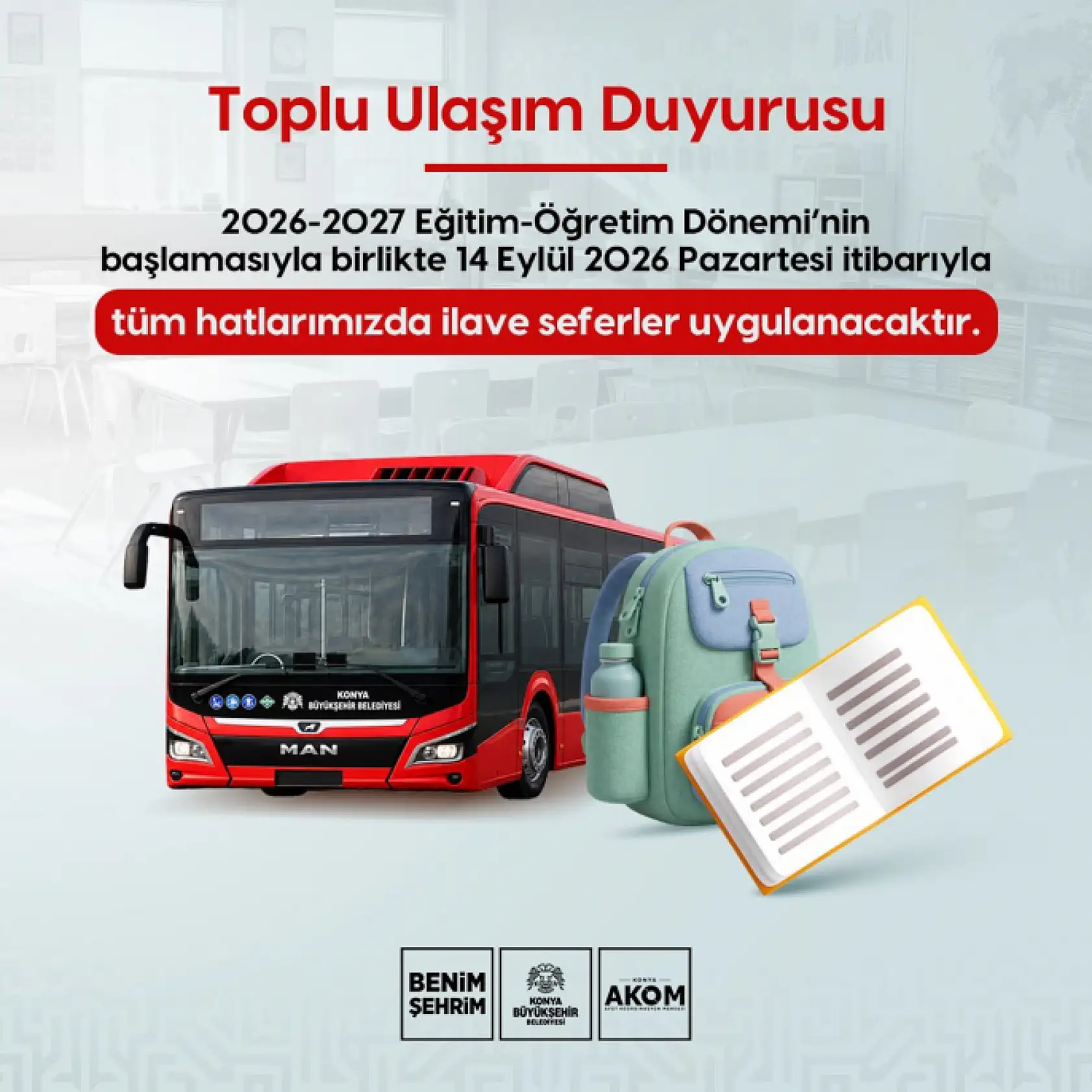 Konya'da ulaşıma yeni düzenleme: Otobüs saatleri değişiyor!
