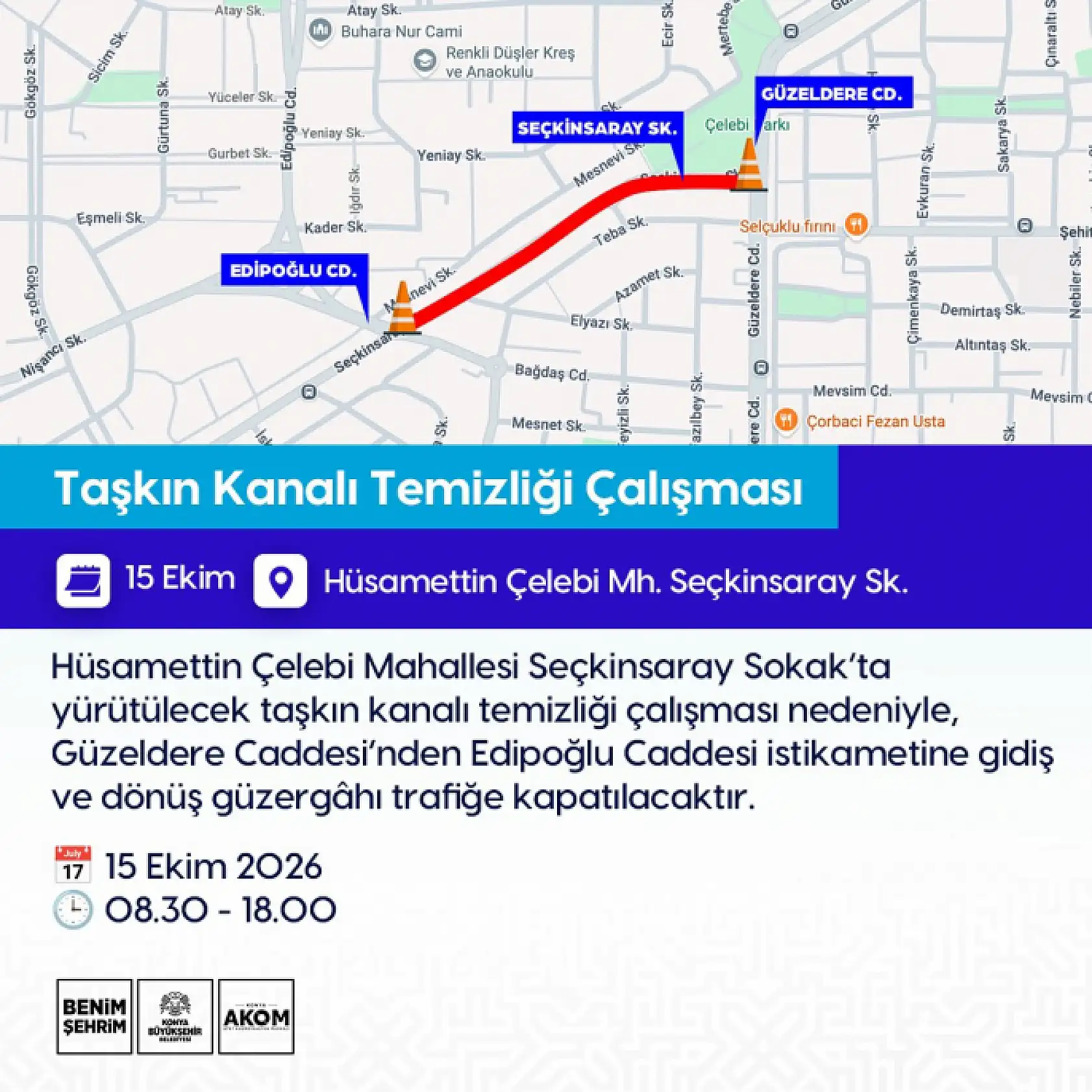 Sürücüler dikkat! Konya'da o güzergah trafiğe kapatılacak!