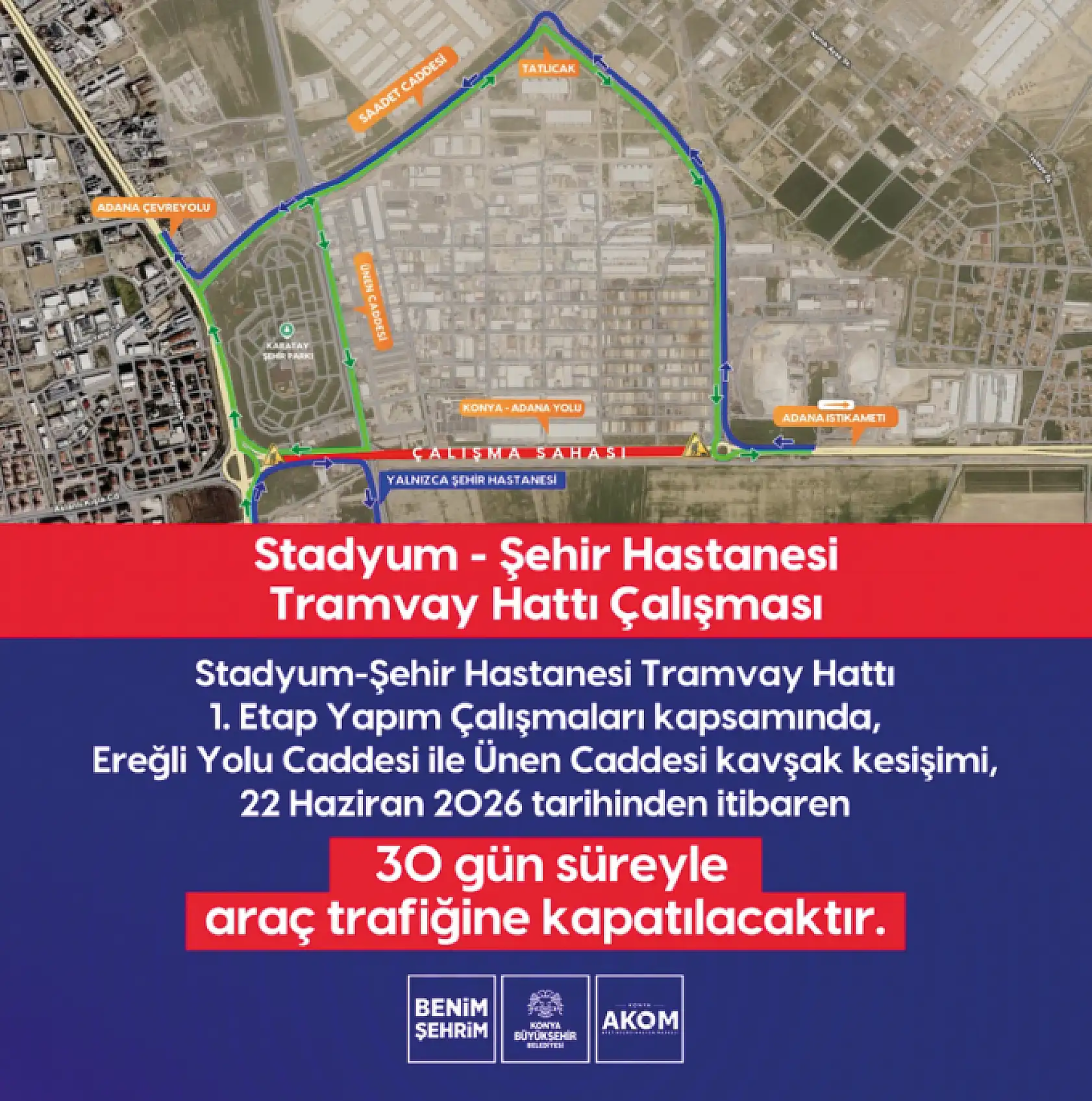 Konya'da iki kritik kavşak 30 gün trafiğe kapatılacak! İşte o güzergahlar…