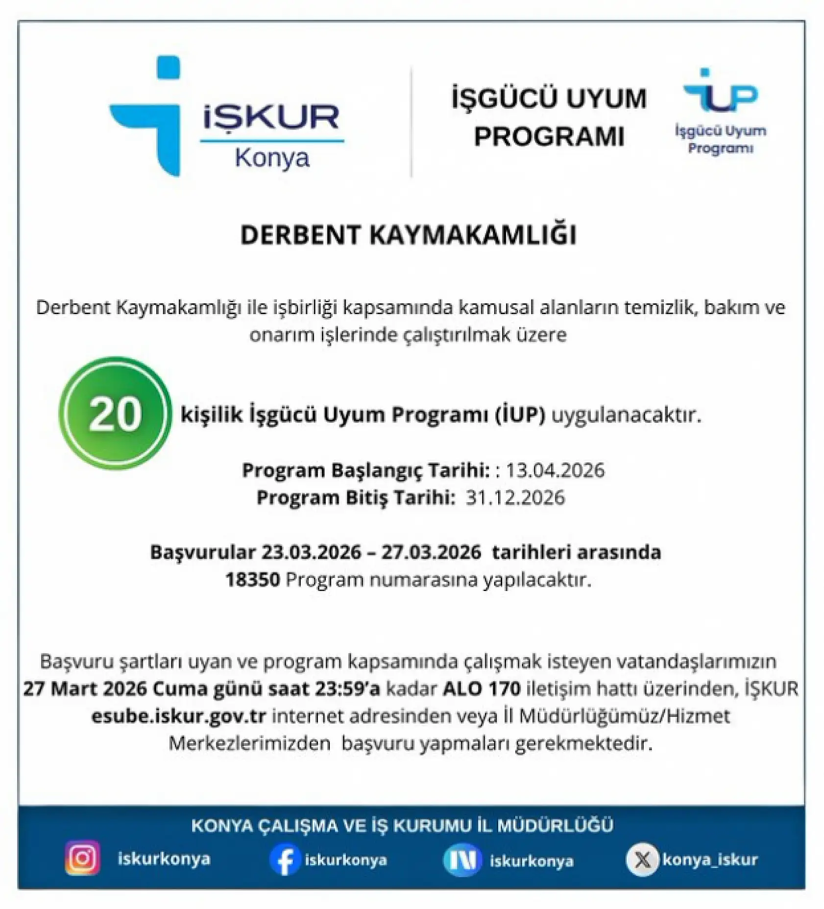 Konya'da iş arayanlar dikkat! İUP başvuruları açıldı: Son gün 27 Mart!