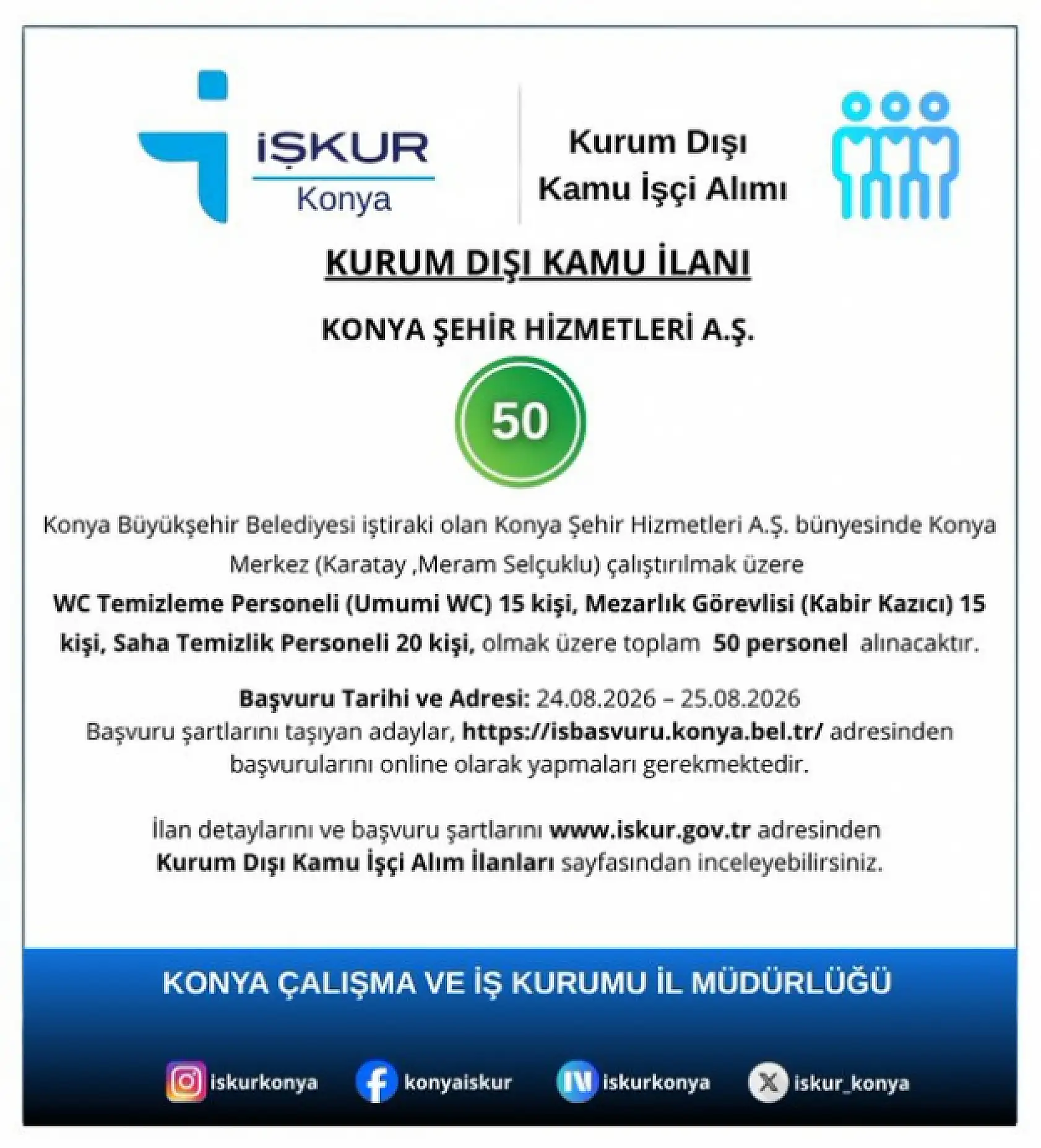 İş arayanlara müjde: Konya Büyükşehir 99 personel alacak!