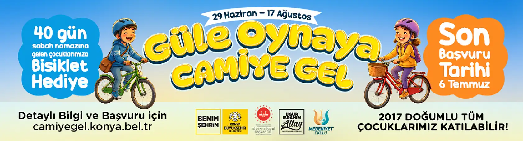 Ücretsiz bisiklet hediye edilecek: Konya'da 'Güle Oynaya Camiye Gel' projesi başvuruları başladı!