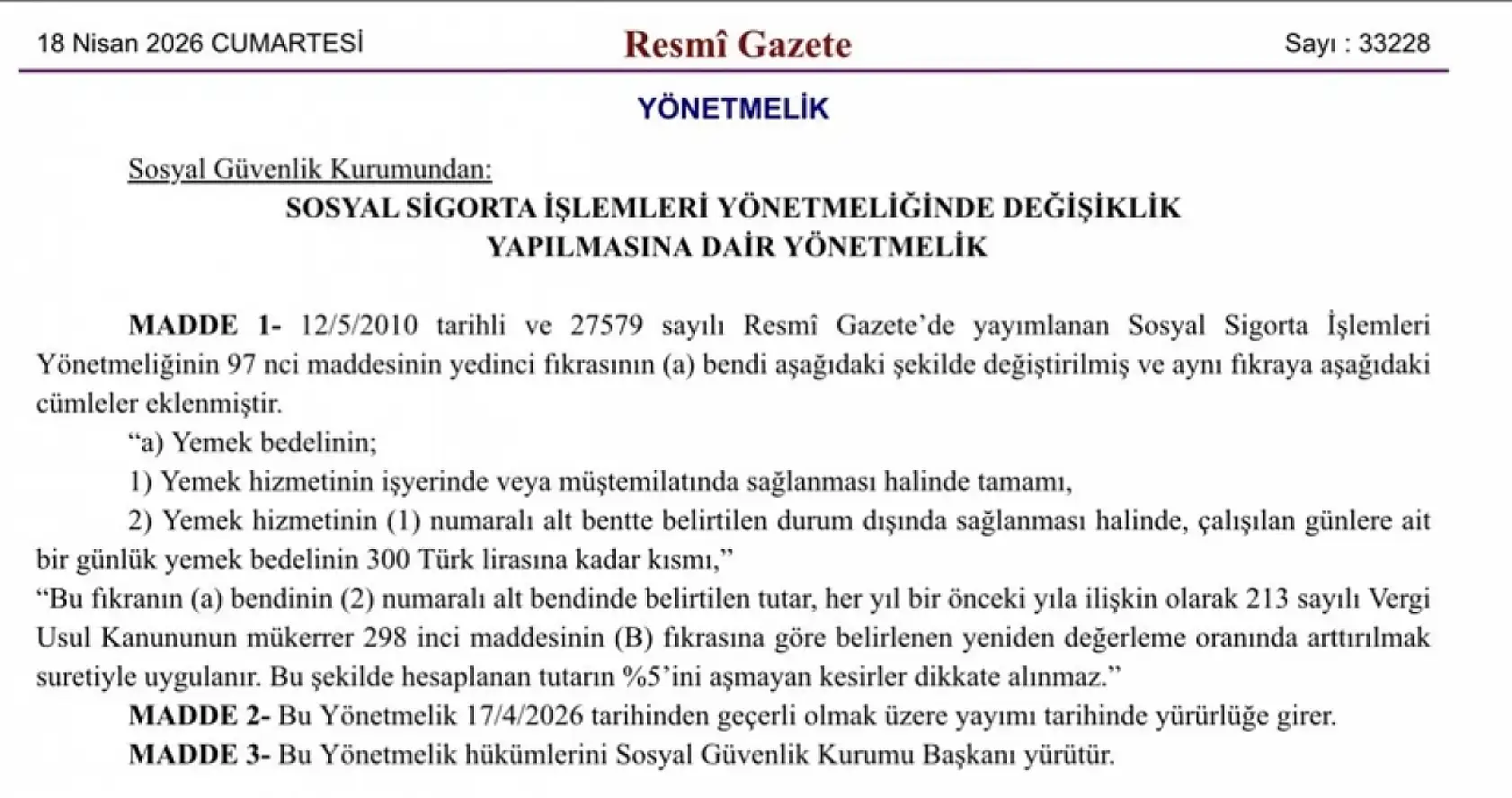 Resmen yürürlüğe girdi: Patronun verdiği yemek sigorta priminden düşecek!