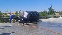 Konya'da seyir halindeki araçta yangın çıktı!