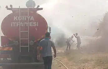Konya'da feci yangın! Depo alevlere teslim oldu