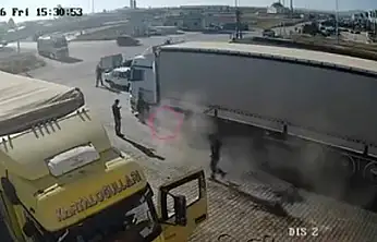 Konya'da tır tamirinde korkutan patlama!