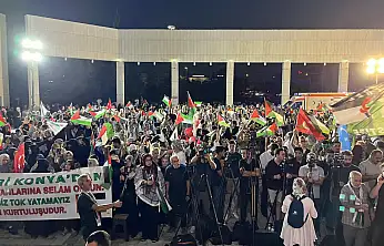 Uluslararası Filistin Konvoyu Konya'da coşkuyla karşılandı
