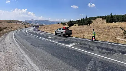 Araçların mor renge boyandığı yolda gerçek ortaya çıktı