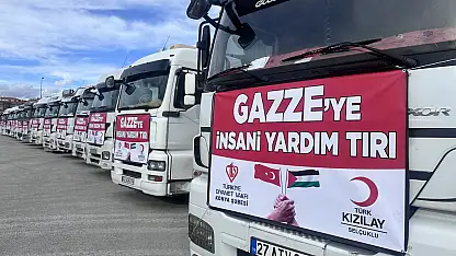 Konya'nın kalbi Gazze için atıyor: 15 tırlık dev sevkiyat yola çıktı!