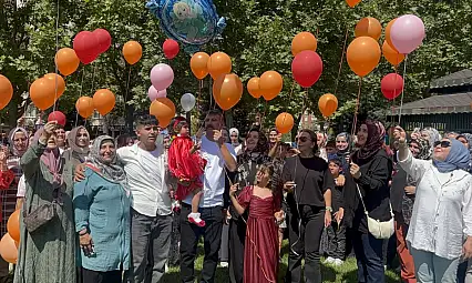 Konya'da kanseri yenen Meryem Sena için gökyüzüne balonlar bırakıldı