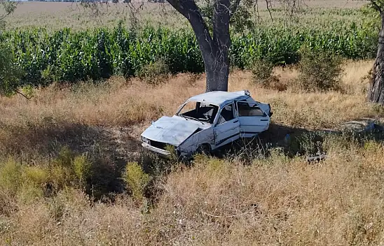 Konya'da ağaca çarpan otomobil sürücüsü ağır yaralandı