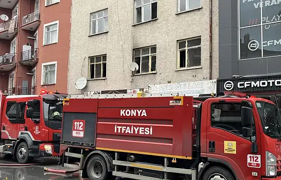 Konya'da apartmanda yangın alarmı! Bina tahliye edildi