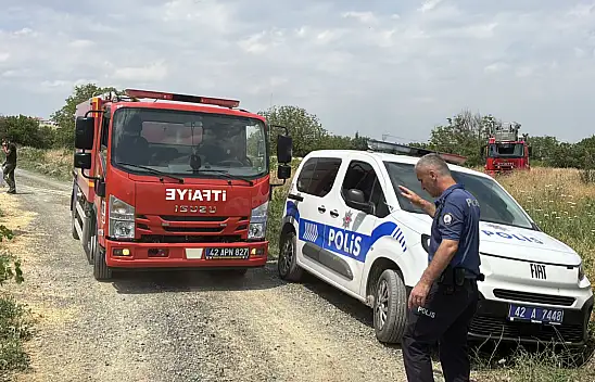 Konya'da arazide çıkan yangın korkuttu! Facianın eşiğinden dönüldü!