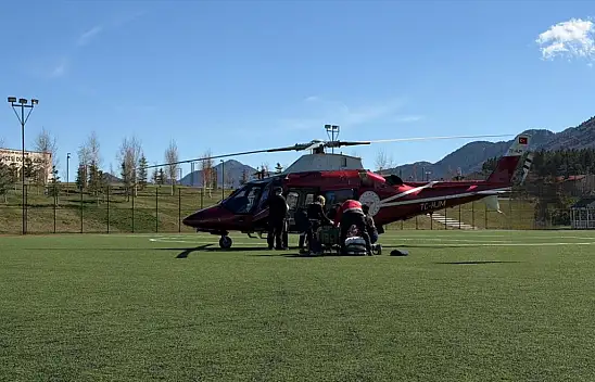 Konya'da hava ambulansı kalp krizi geçiren hasta için havalandı