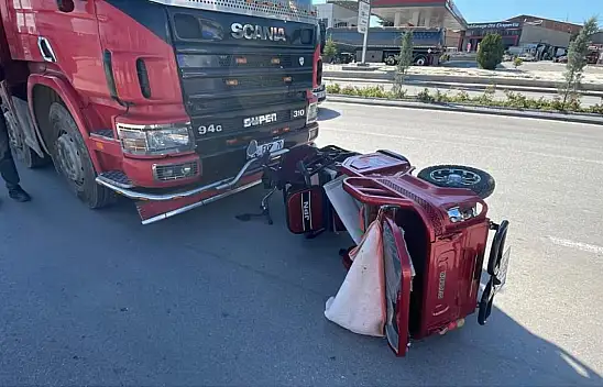 Konya plakalı araç, elektrikli bisikletle çarpıştı! Metrelerce sürüklendi