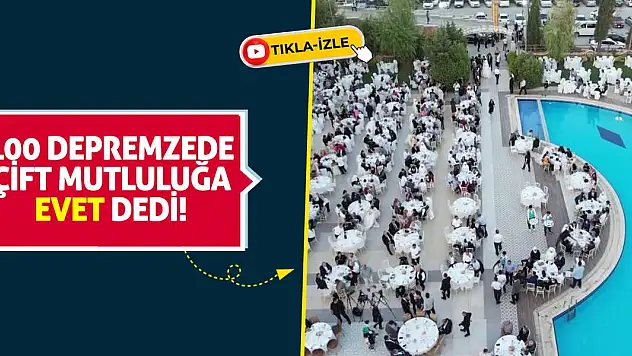 100 depremzede çift mutluluğa 'evet' dedi!