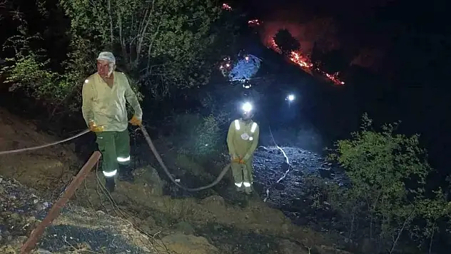Ahır ve samanlıkta çıkan yangın ormanlık alana sıçradı, müdahale sürüyor