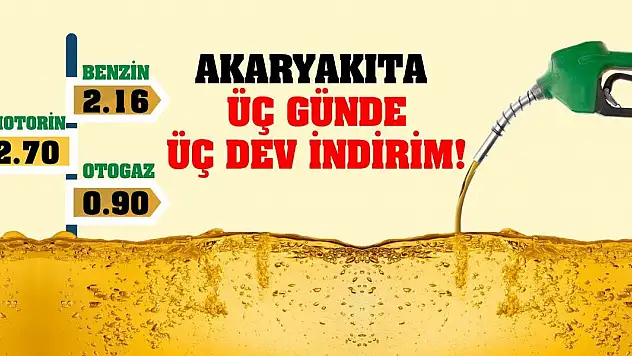 Akaryakıta üç günde üç dev indirim!